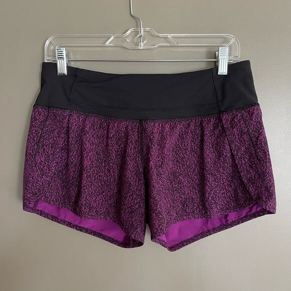 Lululemon Run Times Short Purple Black Size 6 Athletic Gym Workout Running - Picture 6 of 16
